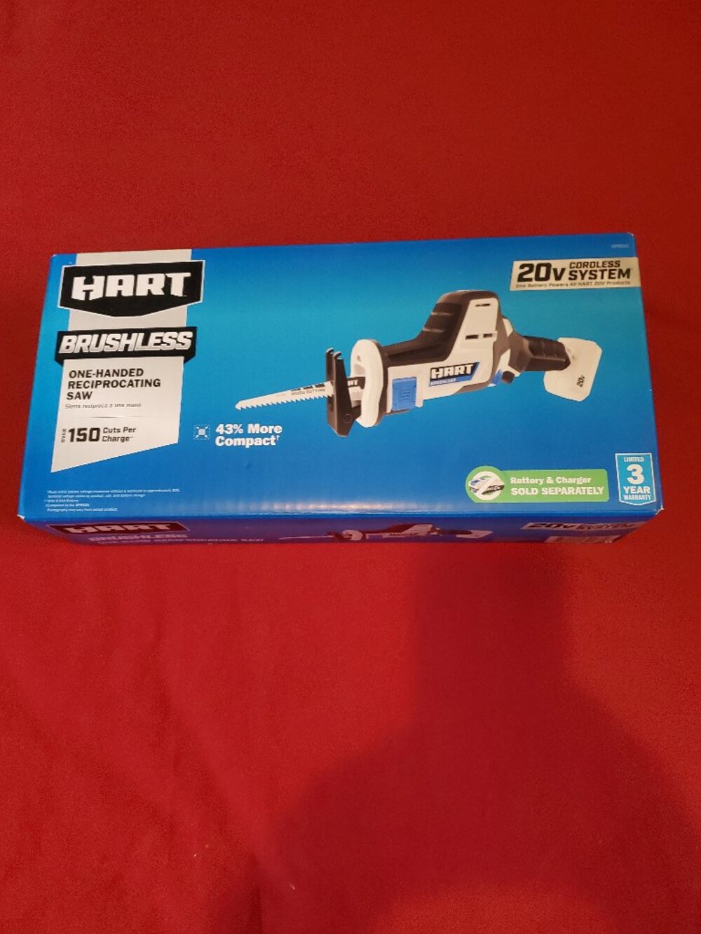 NEW HART HPRS50 BRUSHLESS ONE HANDED RECIPROCATING SAW TOOL BATTERY POWERED